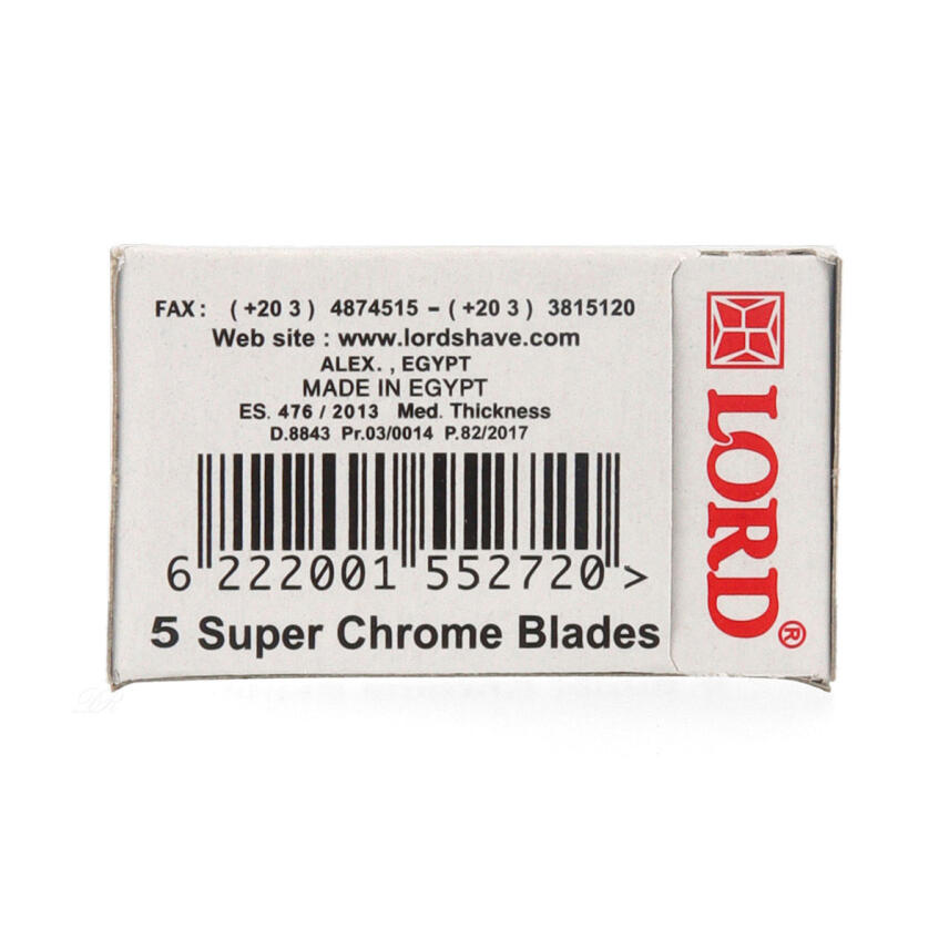 Lord Super Chrome Blades Double Edge Rasierklingen Packungsinhalt 5 St&uuml;ck