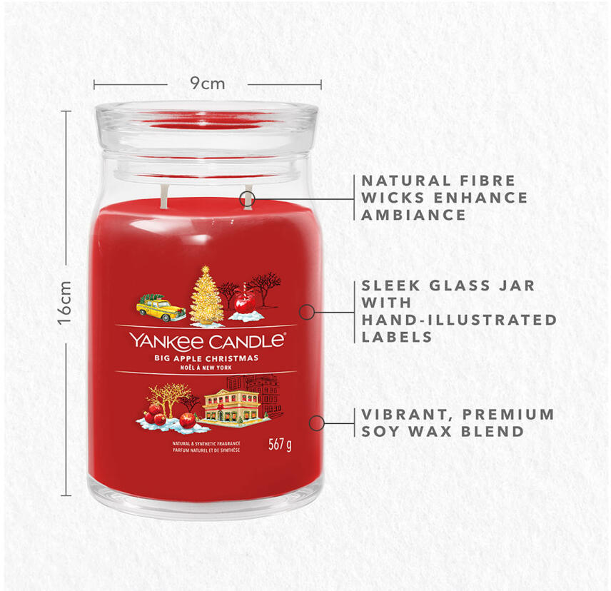 Yankee Candle Big Apple Christmas Signature Duftkerze Gro&szlig;es Glas 567 g