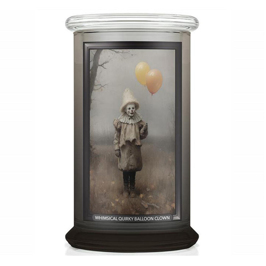 Kringle Candle Balloon Clown Halloween Limited Edition Gro&szlig;es Glas Duftkerze 624 g