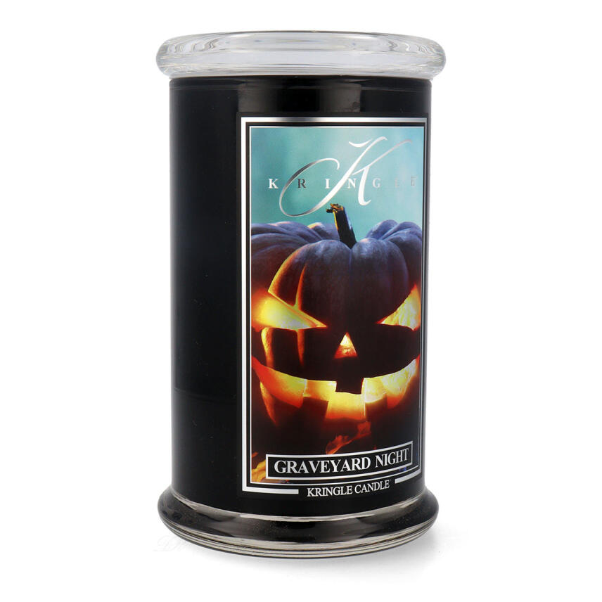 Kringle Candle Graveyard Night Halloween Limited Edition Gro&szlig;es Glas Duftkerze 624 g