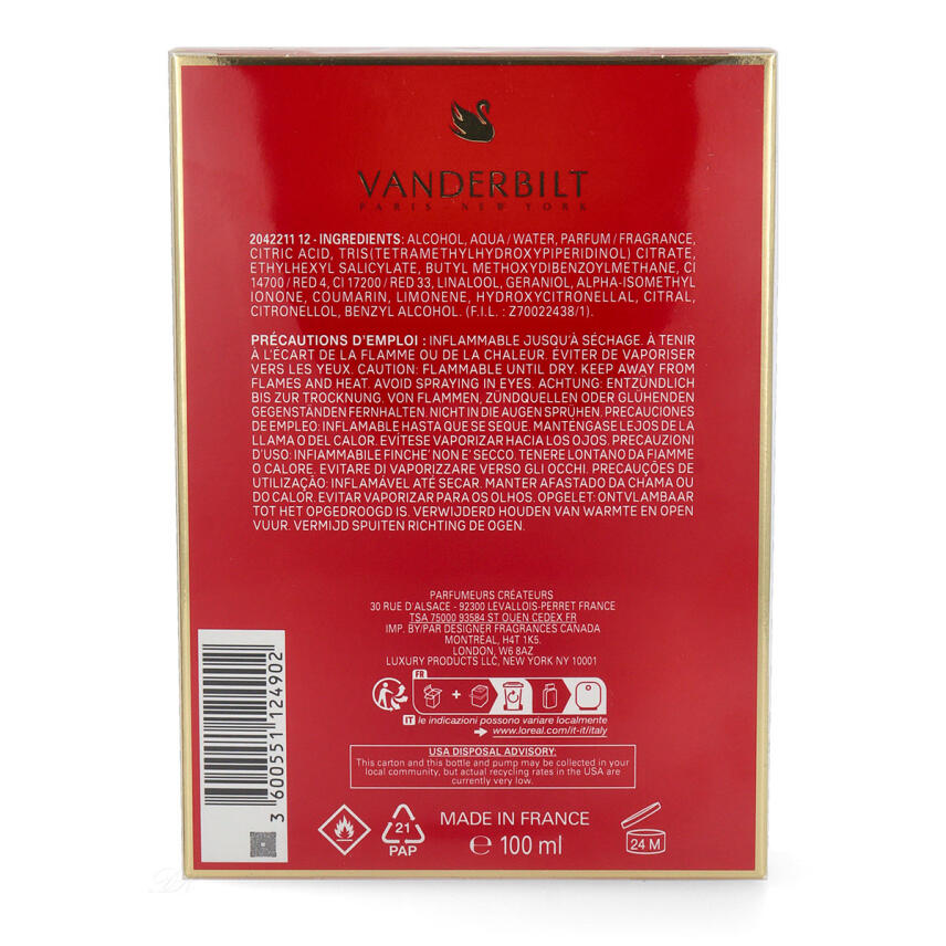 Vanderbilt in Red Eau de Parfum f&uuml;r Damen 100 ml vapo