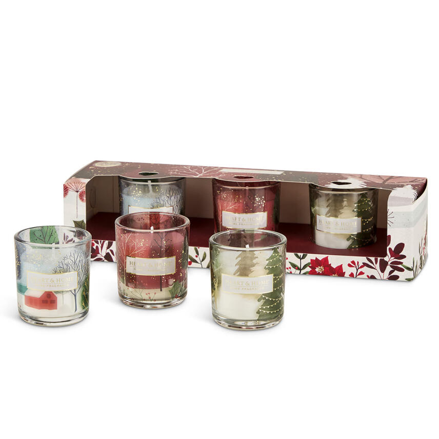 Heart &amp; Home Mini Candles Winter 3 x 45 g Geschenkset
