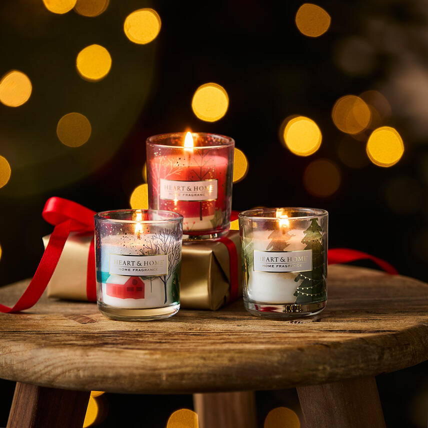 Heart &amp; Home Mini Candles Winter 3 x 45 g Geschenkset