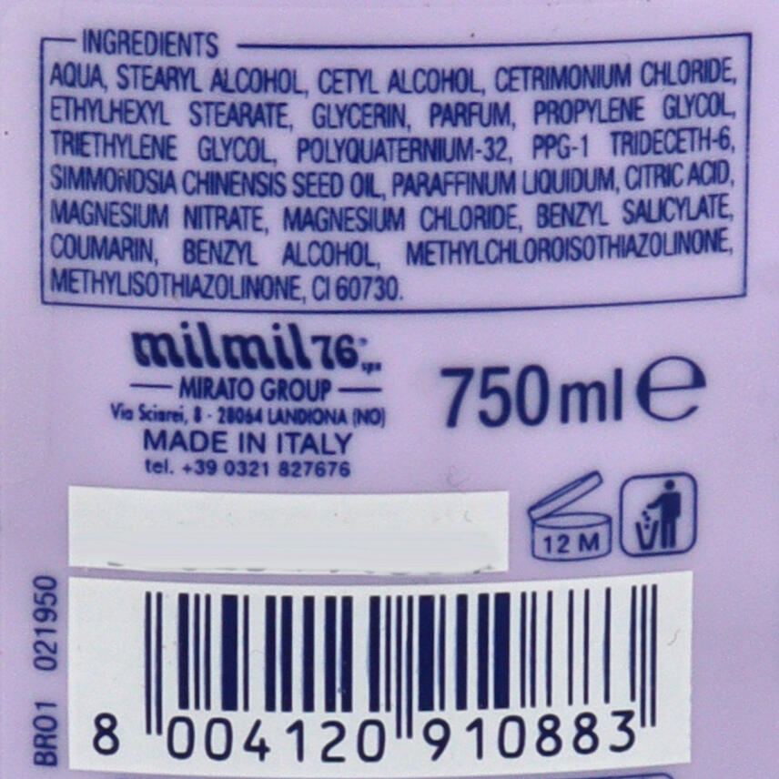 milmil Crema Rigenerante Anti Giallo 750 ml Haarmaske Anti-Gelbstich