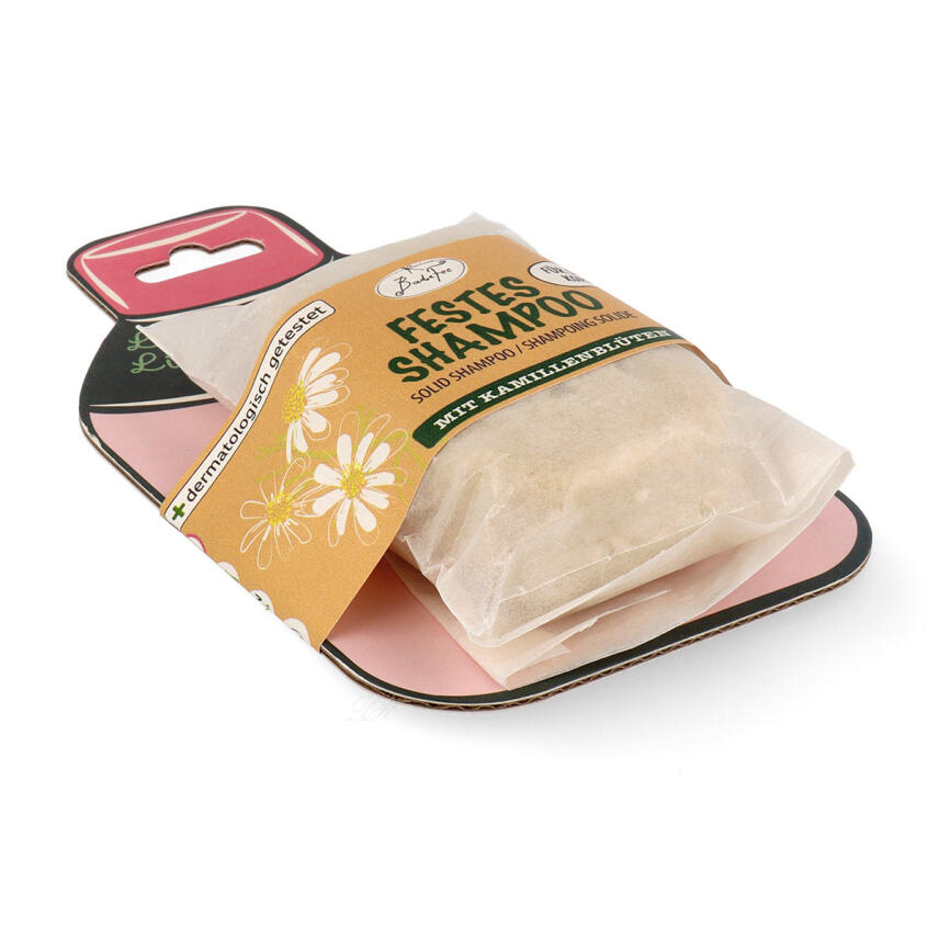 BadeFee Festes Shampoo Vegan f&uuml;r Sensible Kopfhaut Kamillenbl&uuml;ten 80 g