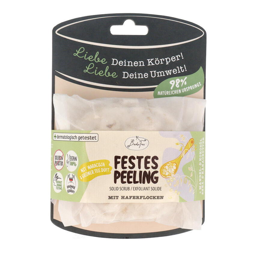 BadeFee Festes Peeling Vegan mit Haferflocken 85 g