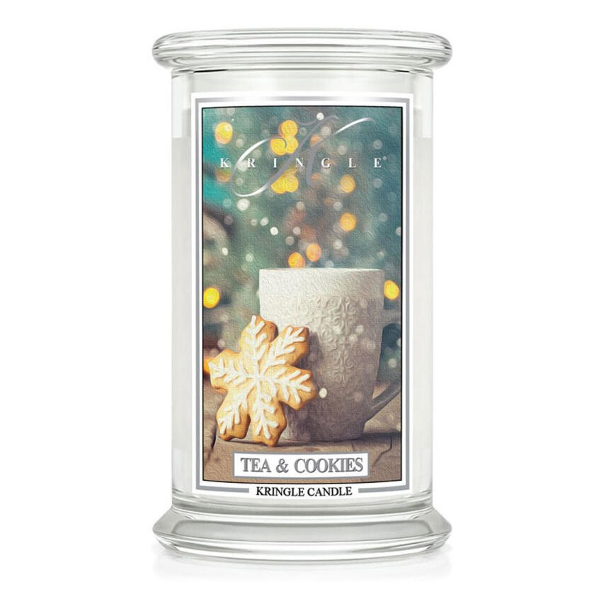 Kringle Candle Tea &amp; Cookies Gro&szlig;es Glas Duftkerze 624 g