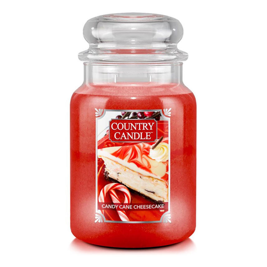Country Candle Candy Cane Cheesecake Gro&szlig;es Glas Duftkerze 680 g
