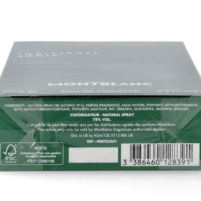 Mont Blanc Individuel Tonic Eau de Toilette f&uuml;r Herren 75 ml vapo