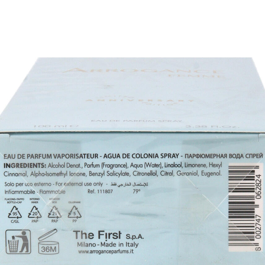 Arrogance femme Anniversary Edition Eau de Parfum 100 ml natural spray