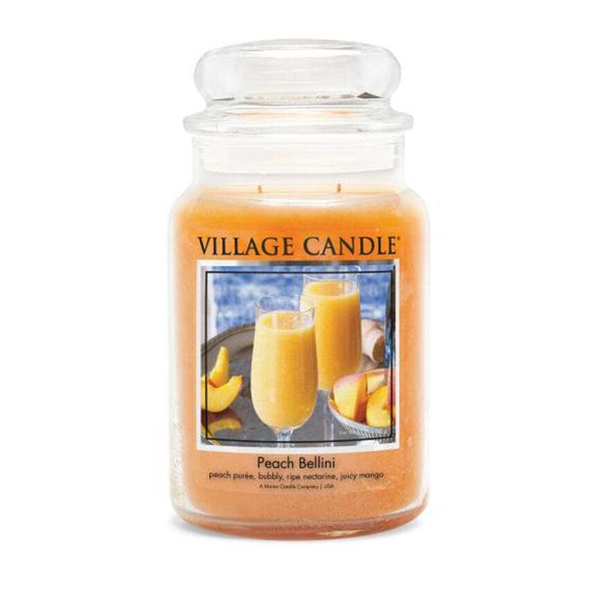 Village Candle Peach Bellini Duftkerze Gro&szlig;es Glas 602 g