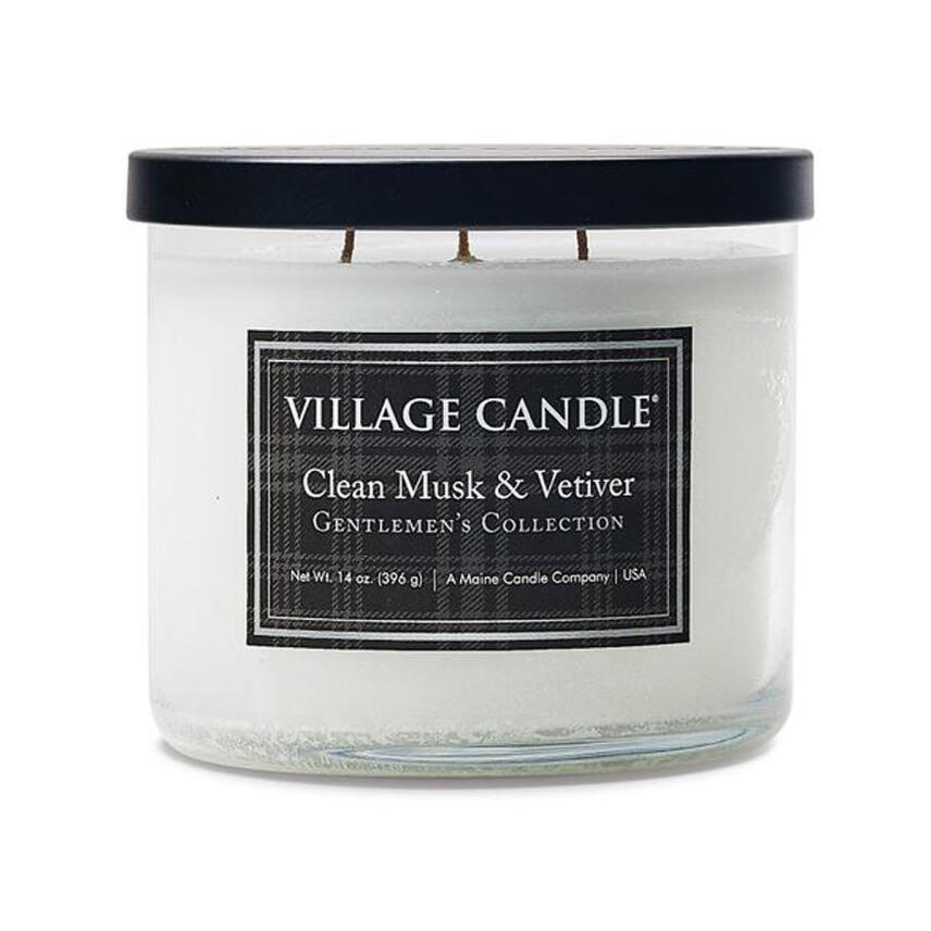 Village Candle Gentlemens Collection Clean Musk &amp; Vetiver Duftkerze 396 g