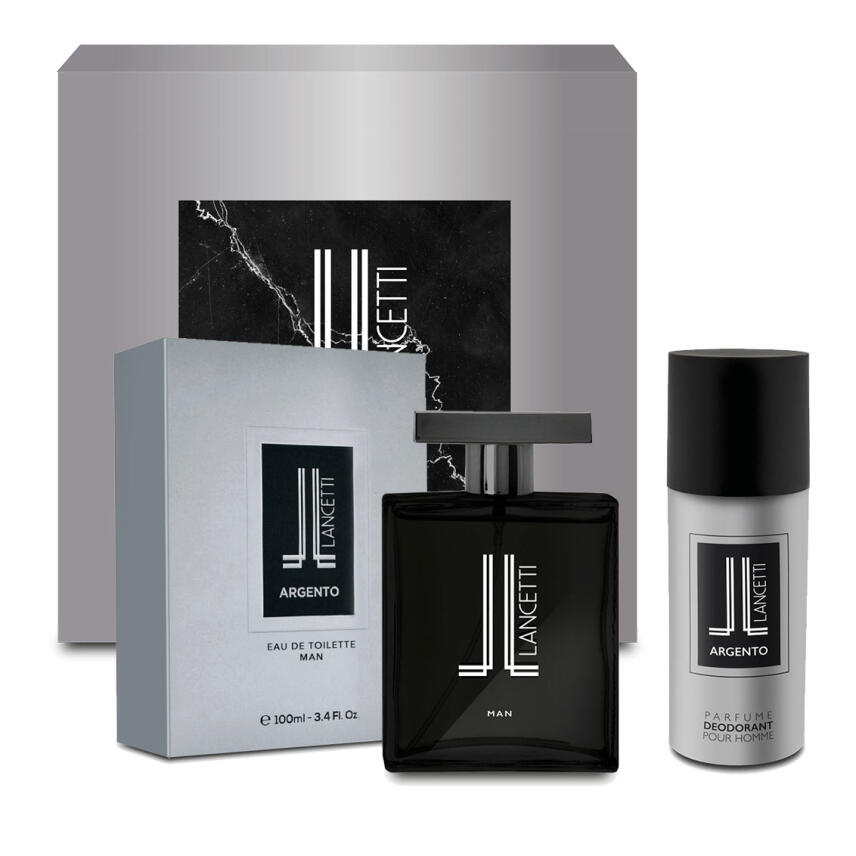 Lancetti Argento Silver Geschenkset Eau de Toilette Men 100 ml &amp; Deo 150 ml