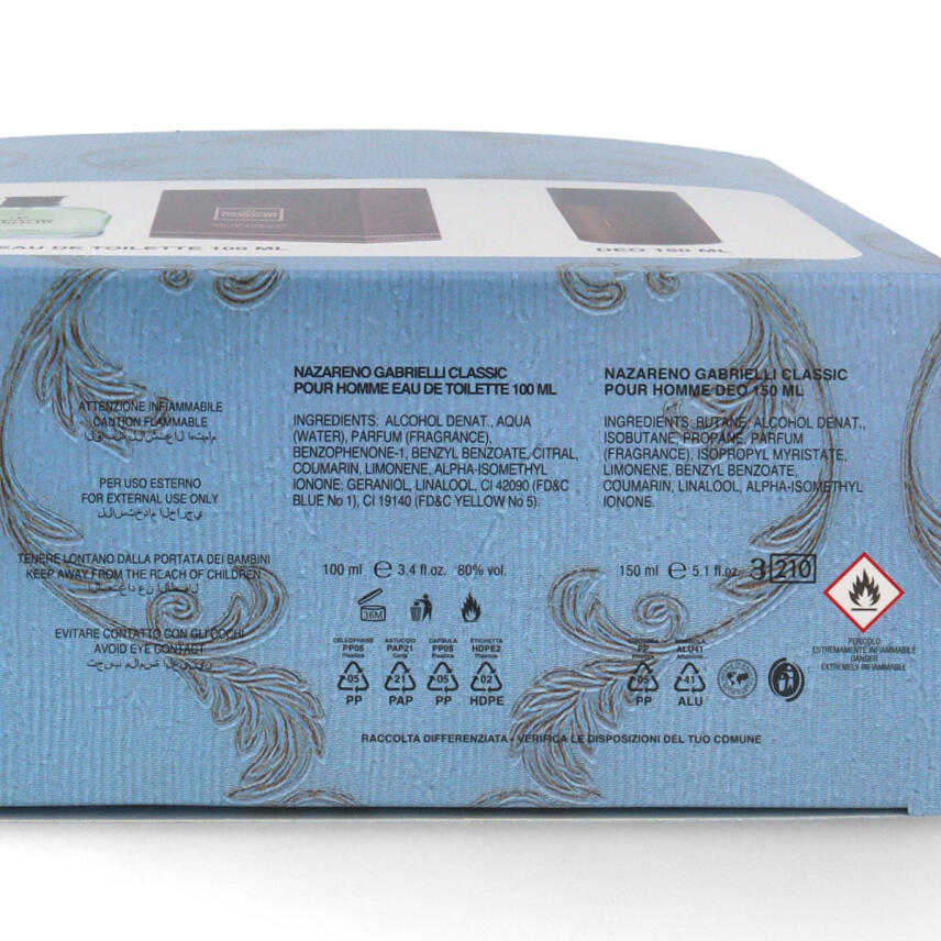 Nazareno Gabrielli Geschenkset Homme Eau de Toilette 100 ml + Deo 150 ml