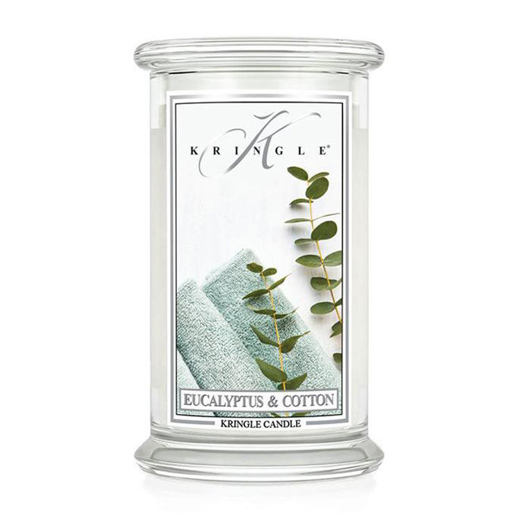 Kringle Candle Eucalyptus Cotton Gro&szlig;es Glas Duftkerze 624 g