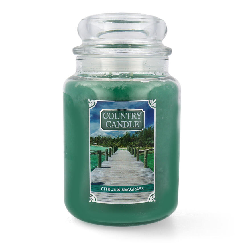 Country Candle Citrus &amp; Seagrass Gro&szlig;es Glas Duftkerze 680 g