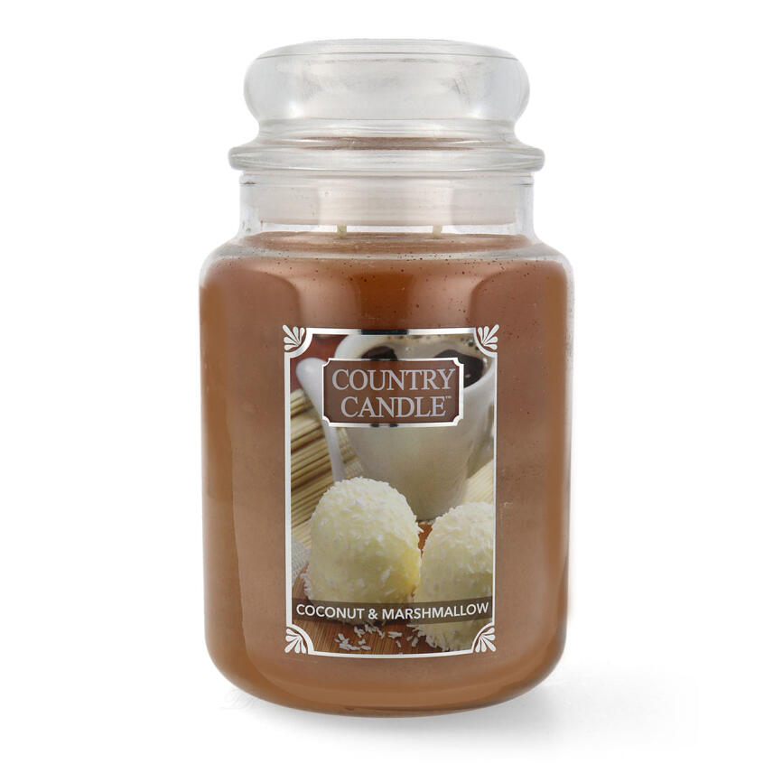 Country Candle Coconut &amp; Marshmallow Gro&szlig;es Glas Duftkerze 680 g