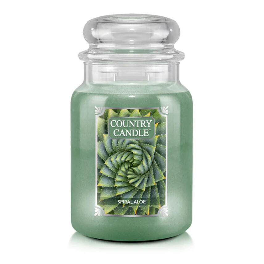 Country Candle Spiral Aloe Gro&szlig;es Glas Duftkerze 680 g