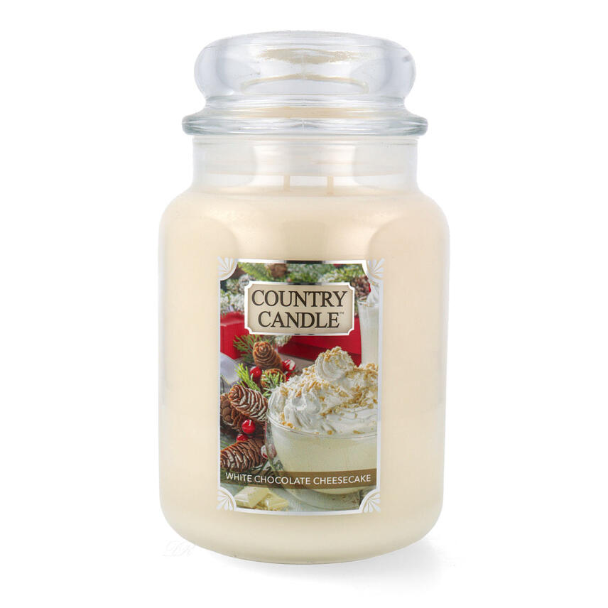 Country Candle White Chocolate Cheescake Gro&szlig;es Glas Duftkerze 737 g