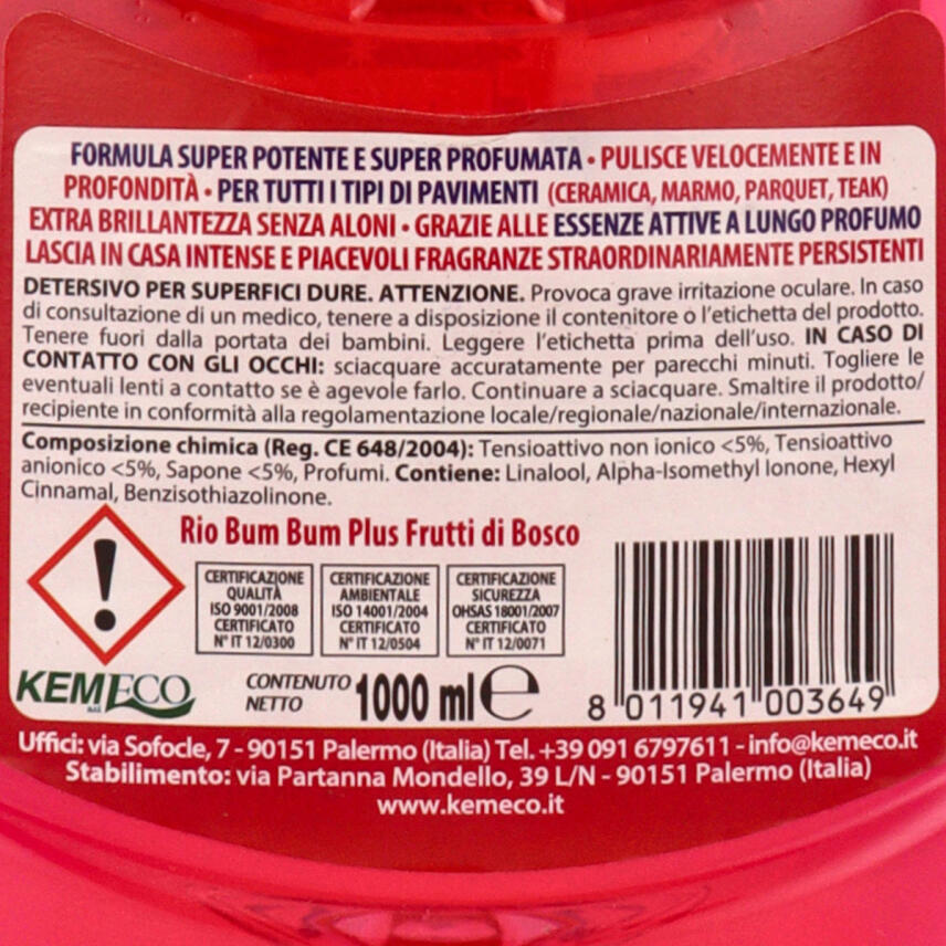 Rio Bum Bum Casamia Bodenreiniger Frutti di Bosco 1000 ml