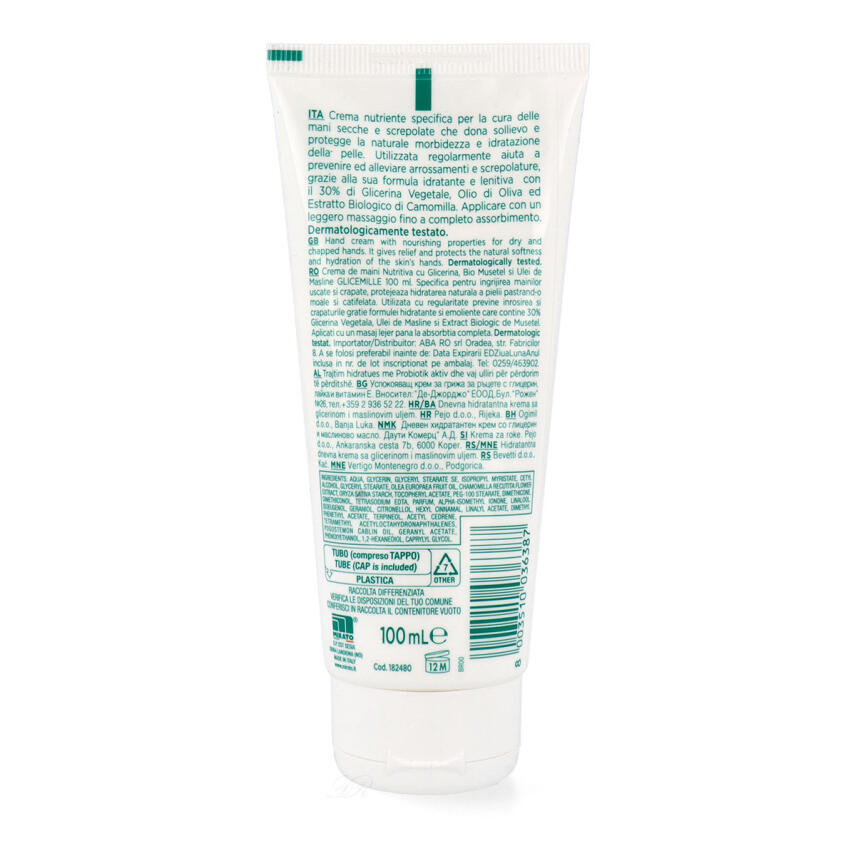 Glicemille Nutritive Handcreme mit Bio Kamille Glicerin und Oliven&ouml;l Tube 3x 100 ml