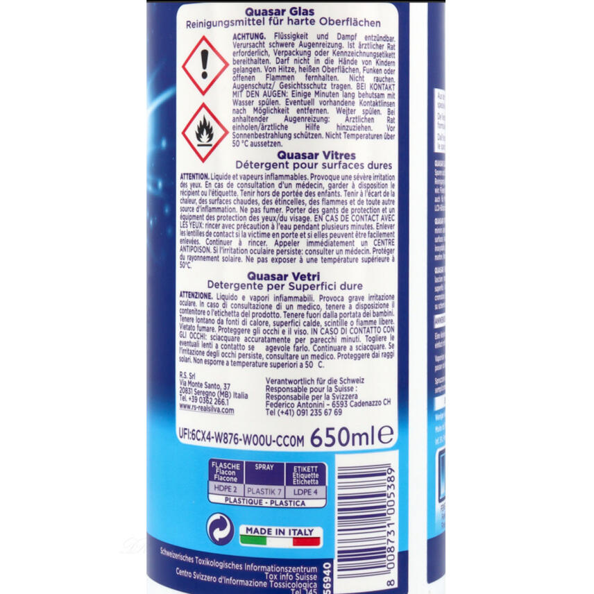 Quasar Vetri - Glasreiniger 650 ml