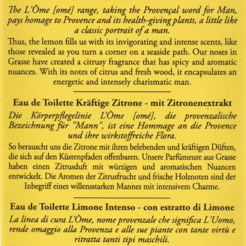 Durance L&ograve;me Citron Cors&eacute; Eau de Toilette Kr&auml;ftige Zitrone 100 ml