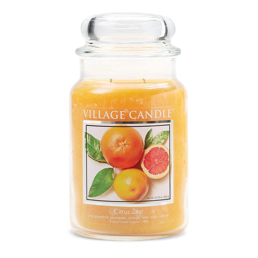Village Candle Citrus Zest Duftkerze Gro&szlig;es Glas 626 g