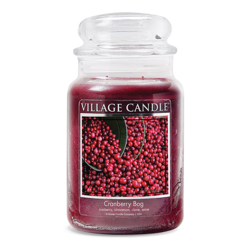 Village Candle Cranberry Bog Duftkerze Gro&szlig;es Glas 626 g