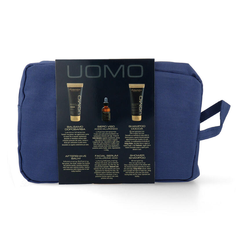 LErboristica di Athenas Uomo Geschenkset mit Anti Falten Hyaluron Serum, After Shave Balsam &amp; Duschgel