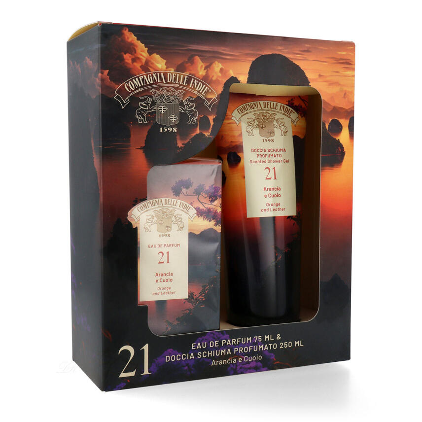 Compagnia delle Indie Set 21 Arancia e Cuoio Eau de Parfum 75 ml &amp; Duschschaum 250 ml