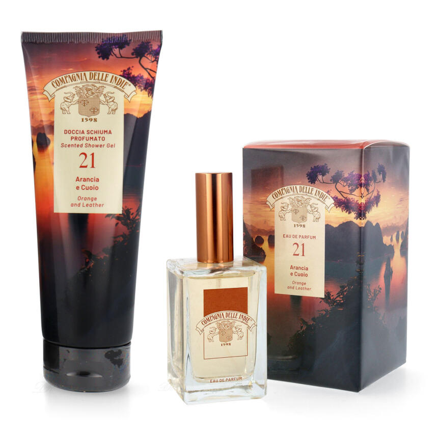 Compagnia delle Indie Set 21 Arancia e Cuoio Eau de Parfum 75 ml &amp; Duschschaum 250 ml