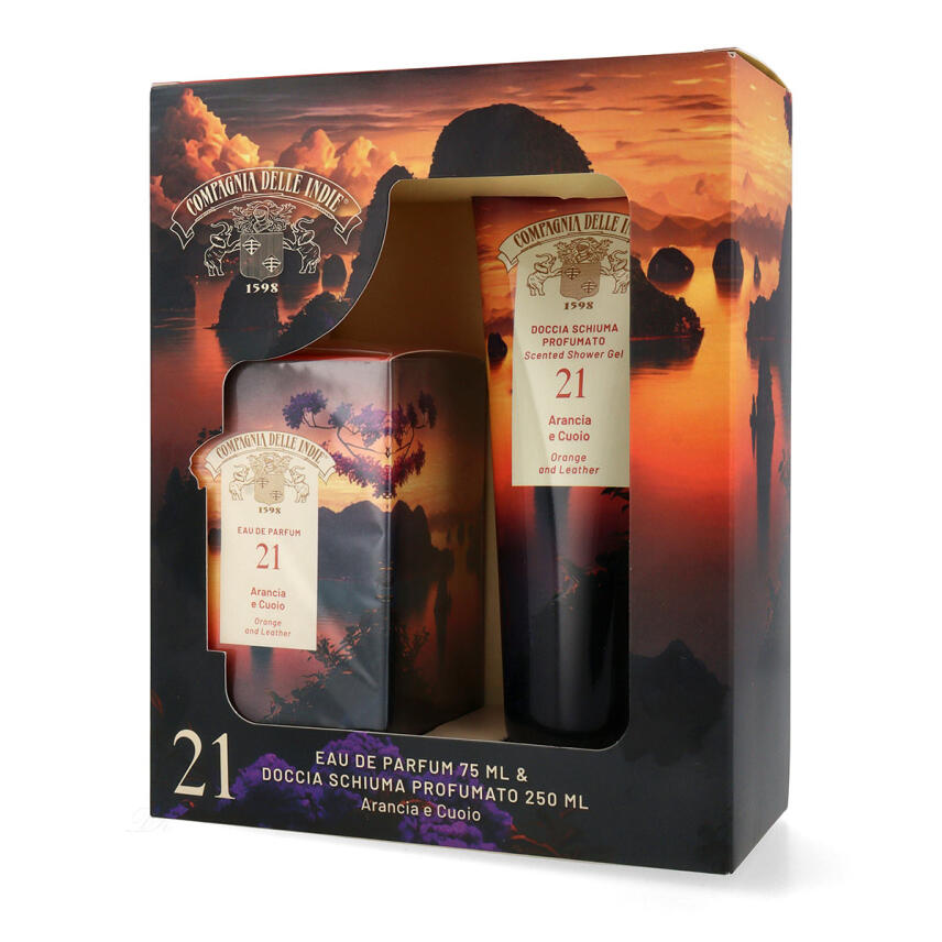 Compagnia delle Indie Set 21 Arancia e Cuoio Eau de Parfum 75 ml &amp; Duschschaum 250 ml