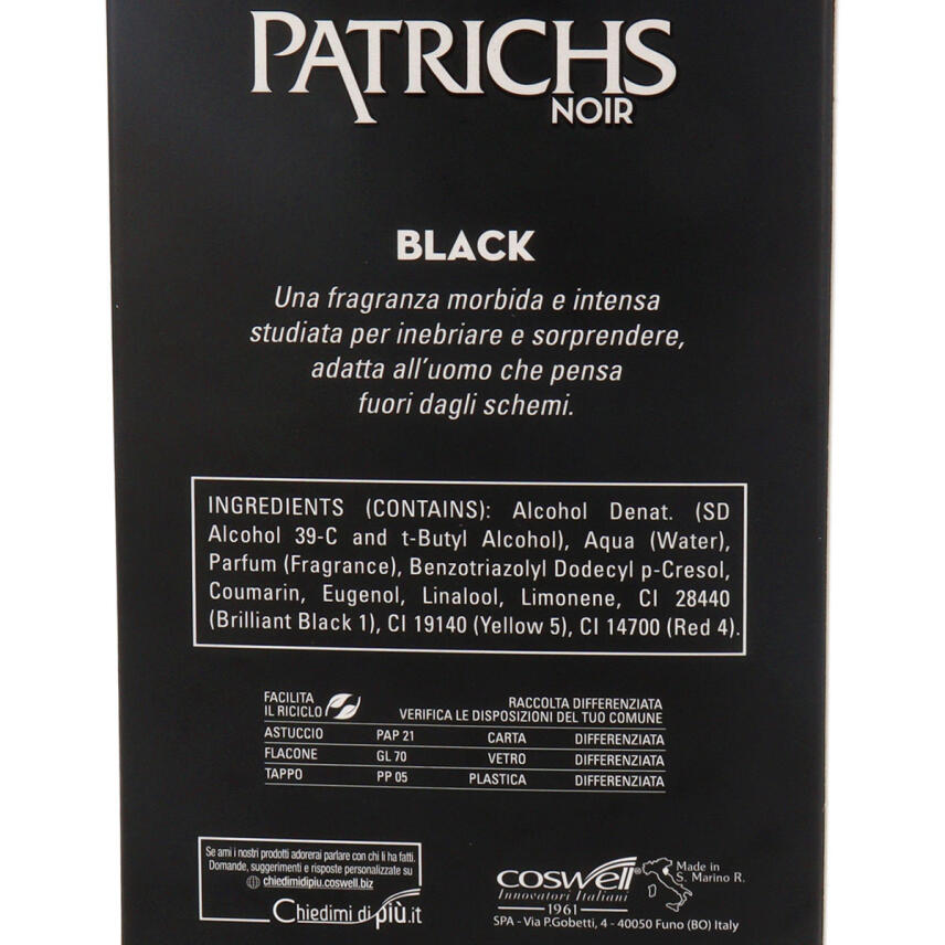 PATRICHS NOIR Black Eau de Toilette f&uuml;r Herren 75 ml