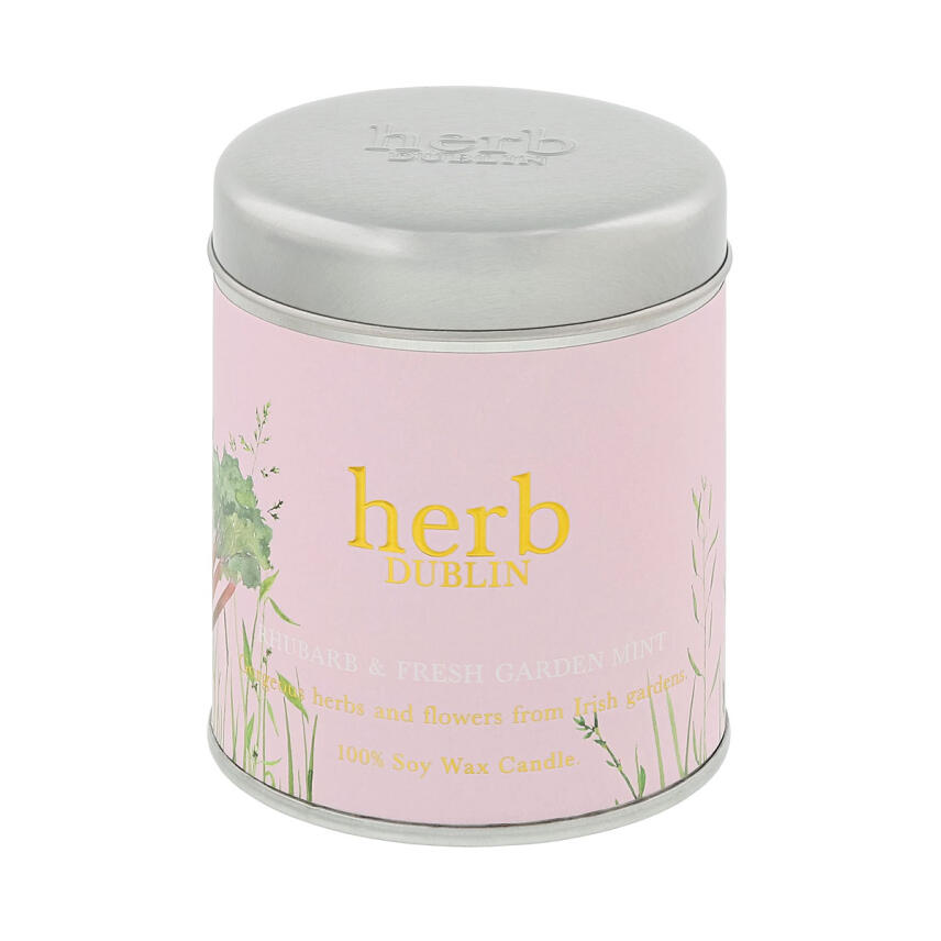 Herb Dublin Rhubarb &amp; Fresh Garden Mint Tin Duftkerze 180 g