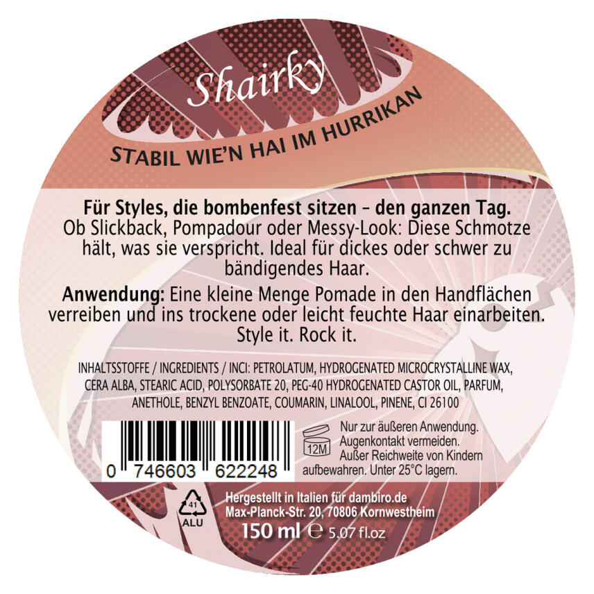 Shairky Schmotze Pomade Hart 150 ml