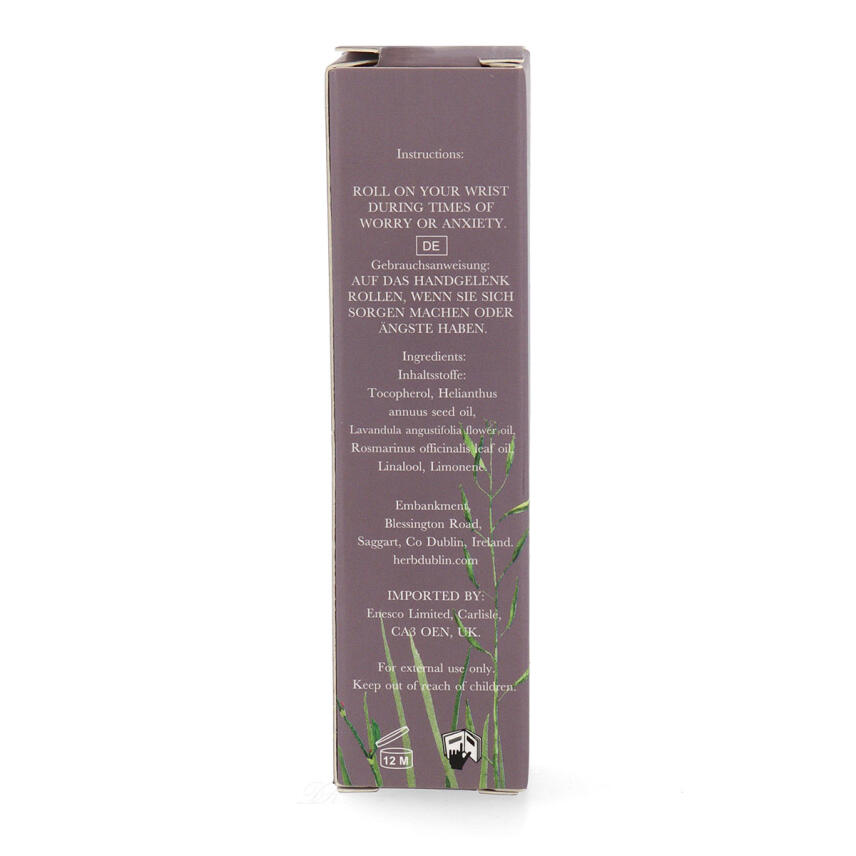 Herb Dublin Lavendel &amp; Rosmarin Fl&auml;schchen der Ruhe Handgelenk&ouml;l 15 ml