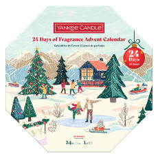 Yankee Candle Adventskalender Kranz mit 24 Teelichtern &amp; 1 Teelichthalter