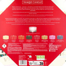 Yankee Candle Adventskalender Kranz mit 24 Teelichtern &amp; 1 Teelichthalter