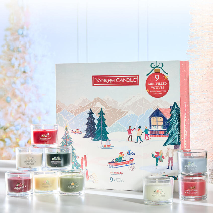 Yankee Candle Christmas 9 x Filled Votivkerze im Glas Geschenkset 37 g