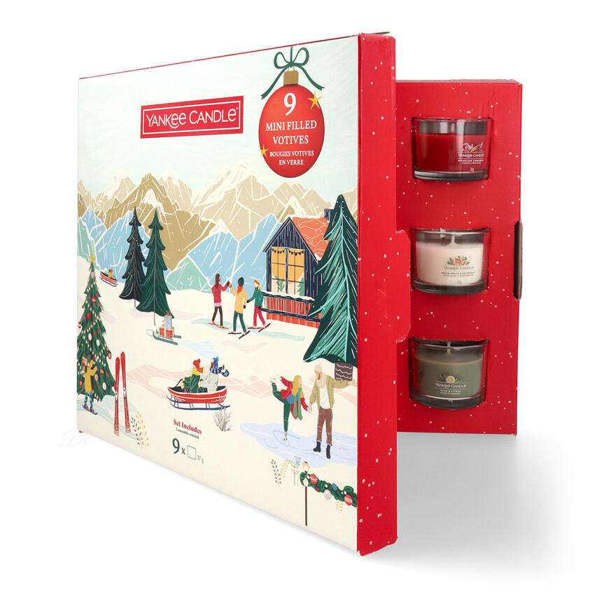 Yankee Candle Christmas 9 x Filled Votivkerze im Glas Geschenkset 37 g