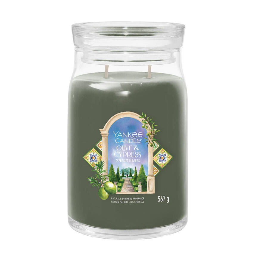 Yankee Candle Olive &amp; Cypress Signature Duftkerze Gro&szlig;es Glas 567 g