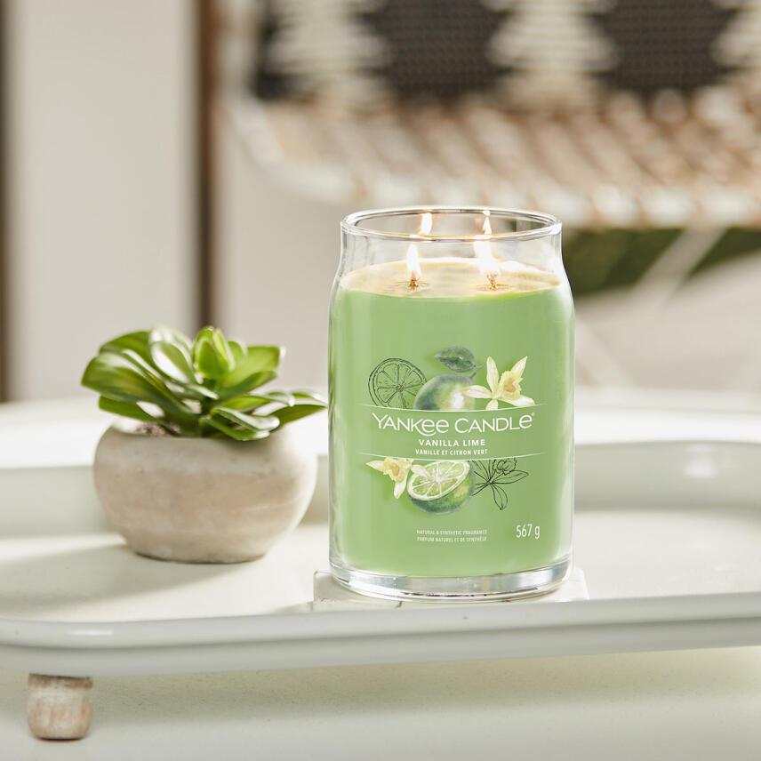 Yankee Candle Vanilla Lime Signature Duftkerze Gro&szlig;es Glas 567 g