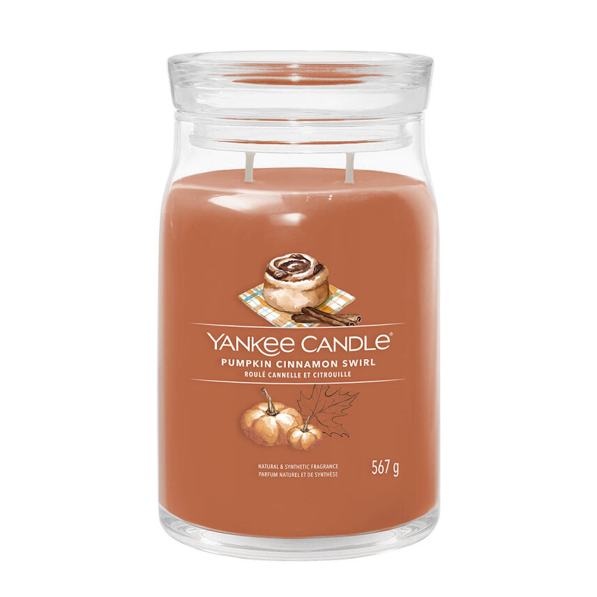 Yankee Candle Pumpkin Cinnamon Swirl Signature Duftkerze Gro&szlig;es Glas 567 g