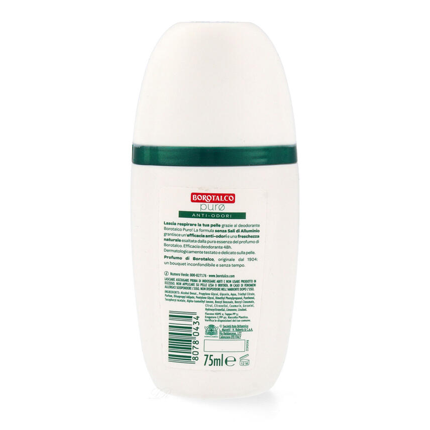 Borotalco Puro Deodorant Vapo No Gas 75 ml