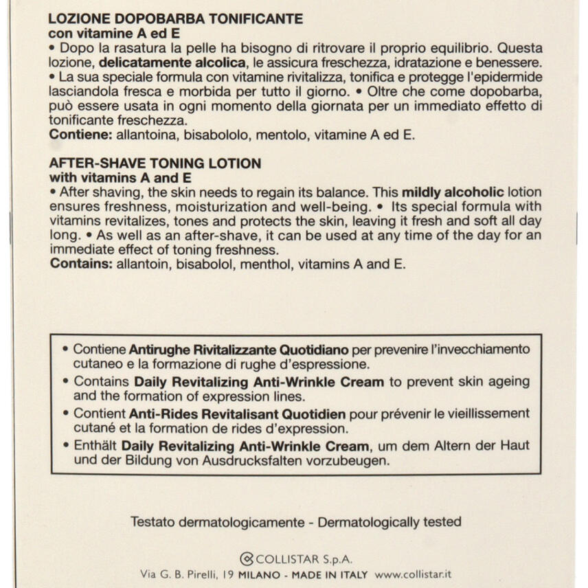 Collistar Tonic Lotion After Shave mit Vitamin A und E 100ml