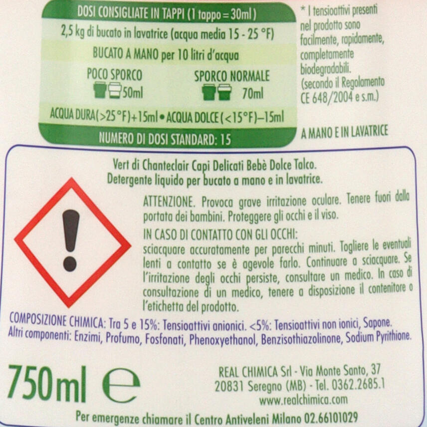 Chante Clair Vert Baby Waschmittel Dolce Talco 0,75L