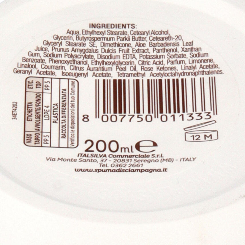 Spuma di Sciampagna K&ouml;rperbutter mit Sheabutter &amp; Mandelmilch 200 ml