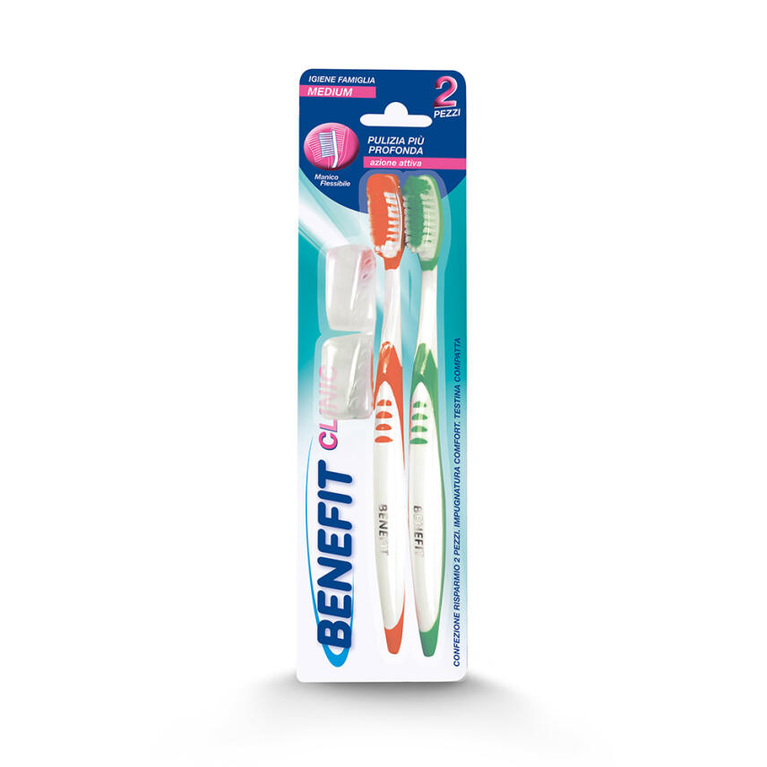 MALIZIA Benefit Fluor - 2x toothbrush MEDIUM