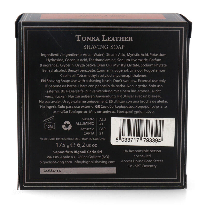 Saponificio Bignoli Cuoio Tonka Rasierseife 175 g